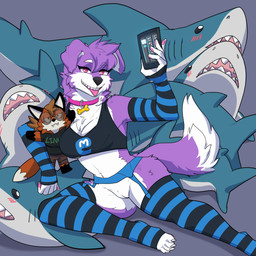 Rating: e
ID: 4466062
Date: 2023-12-11 12:01:59 -0500
Status: active
Score: 157
1:1 2023 6my absurd_res anthro armwear awoo!_(asonix) bangs black_nose blahaj blue_background blush bone_collar_tag bottomless breasts brown_hair canid canine canis cellphone cheek_tuft chest_tuft claws cleavage clothed clothing collar collar_tag crop_top cute_fangs dipstick_tail domestic_dog elbow_gloves electronics eyebrows eyelashes eyewear facial_tuft fangs female fingerless_gloves fish floppy_ears footwear fur garter_belt garter_straps genitals glasses gloves gloves_(marking) hair handwear heart_eyes heart_symbol hi_res holding_object humanoid_genitalia humanoid_vulva ikea innie_vulva leg_markings legwear linux mammal marine markings mastodon_(social_media) navel nonbinary_(lore) pattern_clothing pattern_gloves pattern_handwear pattern_legwear pattern_thigh_highs pawpads phone pink_eyes pink_pawpads plushie purple_body purple_fur purple_hair shark sharp_teeth shirt simple_background sleeveless_shirt smartphone socks socks_(marking) solo striped_clothing striped_gloves striped_handwear striped_legwear striped_thigh_highs stripes tail tail_markings tail_tuft teeth text text_on_clothing text_on_shirt text_on_topwear thigh_highs toe_claws toeless_footwear toeless_socks tongue tongue_out topwear trans_(lore) trans_woman_(lore) tuft vulva white_body white_fur xenia_(linux) post #4466062