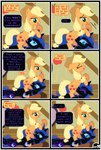 absurd_res applejack_(mlp) base_three_layout black_body blonde_hair blush bodily_fluids clothing comic cosmic_hair cowboy_hat cunnilingus cutie_mark dialogue dominant dominant_female duo english_text equid equine ethereal_hair eyes_closed female female/female feral feral_on_feral freckles friendship_is_magic genital_fluids green_eyes grid_layout gutovi-kun hair hasbro hat headgear headwear hi_res horn horn_fetish horn_play horn_sex hornjob mammal my_little_pony nightmare_moon_(mlp) oral orange_body sex six_frame_grid six_frame_image smile text three_row_layout vaginal vaginal_fluids