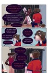 2:3 bastriw brown_eyes canid canine canis clothing comic dialogue domestic_dog english_text fernando_(bastriw) hi_res lagomorph leporid male mammal purple_eyes rabbit text