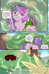 2:3 anthro blue_eyes braided_hair braided_ponytail butt casual_nudity cold-blooded-twilight comic cutie_mark dialogue dragon english_text equid equine eyes_closed eyes_in_darkness feathers female feral fluttershy_(mlp) forest friendship_is_magic fur group hair hasbro hi_res hidden_face hiding_in_bushes horn lagomorph larger_female leporid long_hair lyrics male mammal multicolored_hair musical_note musical_symbol my_little_pony mythological_creature mythological_equine mythological_scalie mythology nude pegasus pink_hair plant ponytail ponyville purple_body purple_eyes purple_fur purple_hair purple_scales rabbit scales scalie shrub singing size_difference smaller_male sound_effects speech_bubble spike_(mlp) symbol text thought_bubble tree trio twilight_sparkle_(mlp) unicorn white_wings wings yellow_body yellow_feathers