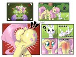 4:3 angel_(mlp) blush bodily_fluids camera comic crying equid equine female feral fluttershy_(mlp) forest friendship_is_magic genital_fluids genitals grass group hasbro hi_res horse humiliation ki'jo_hyena lagomorph leporid magic male mammal my_little_pony omorashi peeing plant pony prank pussy rabbit shrub tears tree trio twilight_sparkle_(mlp) urine watersports wet wetting