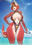 Rating: q
ID: 4268596
Date: 2023-09-02 10:03:20 -0400
Status: active
Score: 191
anthro bikini breasts clothing female fuecoco generation_9_pokemon hair hat headgear headwear kambo looking_at_viewer nintendo one-piece_swimsuit one_eye_obstructed pokemon pokemon_(species) red_body red_hair sling_bikini solo swimwear tail two-piece_swimsuit yellow_eyes post #4268596