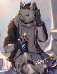 Rating: s
ID: 3429636
Date: 2022-07-05 14:11:13 -0400
Status: active
Score: 22
anthro arknights black_clothing black_hair black_jacket black_nose black_topwear blue_hair bottomwear clothing collar digital_media_(artwork) digital_painting_(artwork) electronics eyebrow_piercing facial_piercing hair hands_on_ears hi_res hyena hypergryph jacket looking_at_viewer male mammal multicolored_hair painting_(artwork) pants phone piercing shirt sitting solo spot_(arknights) spotted_hyena studio_montagne topwear two_tone_hair white_bottomwear white_clothing white_pants yuqiqiya54831 post #3429636