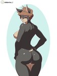 3:4 absurd_res anthro butt canid canine canis dobermann domestic_dog female glistening glistening_butt hi_res lallamitan_t mammal pinscher rachel_(lallamitan_t) solo