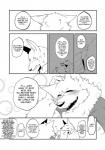 anthro blush book canid canine canis clothing comic dialogue duo electronics english_text female fur hi_res human kemono lila_(kashiwagi_aki) male mammal monochrome phone rolf text translated wolf yakantuzura young zinovy