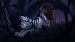 16:9 butt disney duo eye_scar facial_scar felid feral hi_res kovu_(the_lion_king) lion looking_back male male/male mammal nicepanda night pantherine plant presenting presenting_hindquarters scar static_(hhhiii) tail tail_tuft the_lion_king tiger tree tuft widescreen