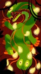 2023 4_fingers ambiguous_gender artfight artfight2023 arthropod caterpillar digital_media_(artwork) fingers glowing green_body hi_res insect larva long_neck looking_at_viewer monster novern open_mouth outside plant pupils red_sclera slit_pupils solo standing tail tongue wee