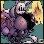 1:1 anal anal_fingering angel angel_gabby angel_hare anus badger balls bent_over blush clothing comic dialogue duo female female_penetrating female_penetrating_male fingering francis_(angel_hare) genitals good_boy hare heart_symbol lagomorph leporid male male/female male_penetrated mammal moonpill mustelid musteline on_knee page_number penetration rabbit robe robe_lift sex tail the_east_patch whip_mark wings