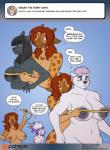 2018 anthro anubian_jackal areola ask_blog bear big_breasts blush breast_size_difference breasts canid canine canis casual_nudity comic conditional_dnp dialogue dialogue_box diamond_(kadath) digital_media_(artwork) english_text equid equine female giraffe giraffid group horn jackal kadath mammal mature_anthro mature_female navel nightshade_(kadath) nipples nude ossicone patreon patreon_logo polar_bear puzzle_(kadath) social_nudity speech_bubble tape_measure text url ursine vera_korzynski website_logo zebra