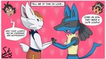 16:9 4k absurd_res anthro blue_body blue_fur canid cinderace dialogue dialogue_box duo english_text eyes_closed fur generation_4_pokemon generation_8_pokemon hi_res humanoid lagomorph leporid lucario male male/male mammal nintendo pink_background pokemon pokemon_(species) red_body red_fur romantic romantic_couple simple_background spooner_kai text white_body white_fur widescreen yellow_body yellow_fur