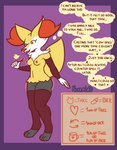 absurd_res anthro arm_warmers armwear big_butt braixen breasts butt canid canine clothed clothing english_text female generation_6_pokemon genitals growth_drive hi_res inner_monologue legwear magic mammal mostly_nude nintendo nipples nokamiwd pokemon pokemon_(species) pussy small_breasts solo stockings text thick_thighs thinking