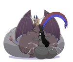 absurd_res anal anthro balls belly big_balls big_belly big_breasts big_butt black_hair blonde_hair bodily_fluids breasts butt butt_grab clenched_teeth crouching cum cum_inflation cum_inside dragon excessive_cum excessive_genital_fluids eyes_closed female fur genital_fluids genitals grey_body grey_fur hair hand_on_butt hi_res horn huge_balls huge_belly huge_breasts huge_butt hybrid hyper hyper_balls hyper_belly hyper_breasts hyper_butt hyper_genitalia inflation lagomorph larger_female leporid lighter_belly male male/female mammal mythological_creature mythological_scalie mythology rabbit ray_(pkv2) riona_(riona_hexagon) scalie sitting_on_balls size_difference tail teeth wing_jewelry wings zeruxu