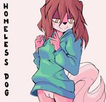 2d_animation animated anthro bottomless canid canine canis clothed clothing dancing domestic_dog female genitals homeless_dog hoodie hoodie_only innie_pussy mammal ponporio pussy raised_tail short_playtime solo tail topwear topwear_only