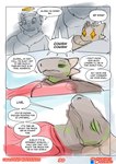 anthro canid canine comic dialogue dragon english_text gloria_(goopyarts) goopyarts hi_res kobold mammal mythological_canine mythological_creature mythological_scalie mythology scalie text were werecanid werecanine werewolf