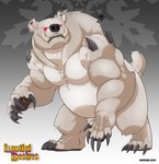 bear belly biceps claws fangs feral fur hi_res lustful_desires male mammal muscular muscular_feral muscular_male narram pawpads scut_tail short_tail solo tail teeth white_body white_fur