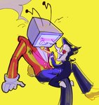 Rating: s
ID: 5632174
Date: 2025-06-10 00:31:18 -0400
Status: active
Score: 17
animate_inanimate antenna_wire black_clothing black_suit clothing darkner deltarune duo electronics eyewear for_a_head glasses hi_res humanoid kospi male male/male necktie nose_to_nose object_head puppet red_cheeks red_clothing red_suit screen screen_face simple_background size_difference source_request spamton_g._spamton suit television tenna_(deltarune) undertale_(series) yellow_background yellow_eyewear yellow_glasses yellow_necktie post #5632174