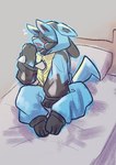 Rating: s
ID: 5636227
Date: 2025-06-11 20:31:32 -0400
Status: active
Score: 48
after_transformation anthro bed black_body black_fur blue_body blue_fur blush bodily_fluids canid canine clothed clothing costume eyes_closed flyinghighfox fur furniture generation_4_pokemon hi_res implied_transformation inside kigurumi lucario male mammal nintendo oblivious on_bed onesie pillow pokemon pokemon_(species) pokemon_costume pokemon_kigurumi solo spikes spikes_(anatomy) tears unaware_transformation waking_up post #5636227