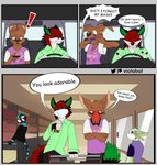 2020 anthro avali bat beverage blush bubble_tea canid canine car clothing comic covid-19_pandemic dialogue digital_media_(artwork) duo embarrassed english_text exclamation_point face_mask felid feline fox hi_res hoodie humor hybrid inside inside_car inside_vehicle jockstrap leopardus lion lol_comments male male/male mammal mask ocelot pantherine profanity public raili_(dash4462) shirt shopping speech_bubble supermarket text topwear underwear vehicle victor_johansen viola_bat viola_bat_(character)