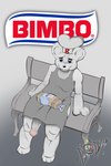 2:3 absurd_res anthro apron aroused artist_name bear bench bimbo_(bakery) bimbo_bear bimbo_bread blue_eyes brand_parody bread chef_hat clothing doomsday_(doomsday-ent) doomsday_anthro english_text erection erection_under_clothing eyelashes food foreskin full-length_portrait fur genitals gradient_background grey_background hair hat headgear headwear hi_res humanoid_genitalia humanoid_penis invalid_tag logo male mammal paws penis portrait signature simple_background sitting slightly_chubby solo text ursine vein veiny_penis what white_body white_fur white_hair