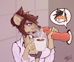 6:5 animal_genitalia animal_penis anthro bathroom beverage bodily_fluids breasts canid canine canine_genitalia canine_penis clothed clothing coffee coffee_mug container cum cum_in_a_cup cum_in_container cum_in_mouth cum_inside cup drinking drinking_cum duo female fox fur genital_fluids genitals glory_hole hair handjob holding_object hyena lydia_scarlett lynnsnowmew male male/female mammal office_clothing office_lady oral penile penis public_restroom public_use sex simple_background spotted_hyena tongue topwear