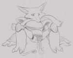 2016 alakazam cutlery female feral generation_1_pokemon genitals graphite_(artwork) kitchen_utensils mammal masturbation monochrome nintendo one_eye_closed pokemon pokemon_(species) pussy simple_background solo spoon spread_legs spreading tools traditional_media_(artwork) vaginal vaginal_masturbation white_background yaroul