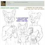 1:1 2018 anthro beverage brother_(lore) canid canine canis clothed clothing dialogue digital_drawing_(artwork) digital_media_(artwork) english_text felid female flat_chested fur group hi_res looking_at_viewer male mammal misterpickleman nude open_mouth pantherine question sibling_(lore) simple_background sister_(lore) smile taylor_knight text tristan_knight victor_mccain wolf young young_anthro