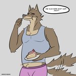 1:1 absurd_res anthro belly canid canine canis clothing dreamworks english_text fattytober hi_res male male_anthro mammal mindof mr._wolf_(the_bad_guys) overweight overweight_male solo text the_bad_guys weight_gain wolf