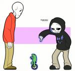 2_frame_animation alternate_universe altertale amphibian animated animated_comic animated_skeleton bone clothed clothing comic dat_boi friisans frog group hi_res hoodie humor levitating male meme papyrus_(undertale) sans_(altertale) sans_(undertale) short_playtime skeleton topwear undead undertale undertale_(series)