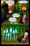 absolutedream absurd_res bovid caprine comic dialogue english_text forest frisk_(undertale) glowing hi_res human mammal melee_weapon plant polearm sheep spear text tree undertale undertale_(series) weapon