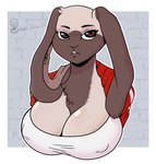 Rating: q
ID: 4702594
Date: 2024-04-06 02:53:21 -0400
Status: active
Score: 31
anthro beastars big_breasts big_ears blue_background breasts brick_background brown_body brown_eyes brown_fur cleavage clothed clothing domestic_rabbit eyelashes female floppy_ears fur hi_res huge_breasts kyuu_(beastars) lagomorph leporid looking_at_viewer lop_ears lop_rabbit mammal nipple_outline oryctolagus rabbit red_clothing red_topwear simple_background solo tan_body tan_fur topwear vuko-jebina white_background white_clothing white_topwear post #4702594