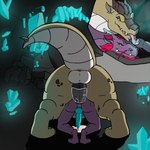 1:1 anal anal_fluids anal_penetration animal_genitalia animated anthro anthro_on_feral anthro_penetrating anus balls bestiality big_penis bodily_fluids butt cave cave_background crystal_cave cum cum_drip cum_dripping_from_penis dragon dripping duo eastern_dragon erection feral genital_fluids genitals hi_res huge_penis light male male/male mythological_creature mythological_scalie mythology narrowed_eyes penetration penis raised_tail rare_view rear_view scalie short_playtime size_difference slightly_chubby tail tail_anus terens thick_tail