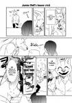 ambiguous_gender anthro canid canine canis comic dialogue duo english_text fur greyscale hair hi_res human kemono lila_(kashiwagi_aki) male mammal monochrome rolf short_hair text translated wolf yakantuzura young zinovy