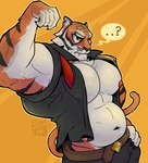 Rating: q
ID: 4457197
Date: 2023-12-06 17:21:03 -0500
Status: active
Score: 81
absurd_res anthro belt_buckle big_muscles big_pecs bodily_fluids bottomwear buckle clothing english_text epic_games felid flexing flexing_bicep fortnite hand_on_hip hi_res its_coldpizza male mammal musclegut muscular muscular_anthro muscular_male necktie nipples oscar_(fortnite) outline pantherine pants pecs question_mark shirt signature simple_background slightly_chubby solo speech_bubble sweat sweatdrop text tiger topwear unbuttoned unbuttoned_shirt undone_tie white_body yellow_background yellow_eyes yellow_outline post #4457197