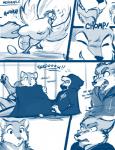 2019 4_toes 5_fingers adobe_photoshop_(artwork) anthro avian bird bite blue_and_white brutus_(twokinds) canid canine canis chicken cloak clothed clothing comic conditional_dnp digital_media_(artwork) digitigrade duo egg english_text feet fingers fully_clothed fur galliform gallus_(genus) keidran male mammal monochrome pawpads phasianid roan_(twokinds) screaming simple_background sketch teeth text toes tom_fischbach tongue transformation twokinds wolf