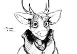 2023 anthro antlers black_and_white bodily_fluids comic crying deer deer_prince dialogue drooling english_text halloween hi_res hladilnik holidays horn male mammal monochrome saliva solo soul_devouring_eyes tears text wide_eyed