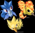 alpha_channel ambiguous_gender armaina articuno avian beak bird digital_media_(artwork) european_mythology feral fire flaming_hair flaming_tail flaming_wings generation_1_pokemon greek_mythology group legendary_birds legendary_pokemon legendary_trio moltres mythological_avian mythological_bird mythological_creature mythological_firebird mythology nintendo phoenix pokemon pokemon_(species) pseudo_hair simple_background tail transparent_background trio unusual_anatomy unusual_wings wings zapdos