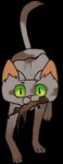 2020 alpha_channel ambiguous_gender black_whiskers character_name digital_drawing_(artwork) digital_media_(artwork) digitigrade domestic_cat felid feline felis feral flat_colors front_view full-length_portrait fur green_eyes grey_body grey_fur lizard looking_at_viewer mammal mudclaw_(shadowclan) nifty-senpai paws portrait prey_in_mouth raised_tail reptile scalie simple_background solo tail transparent_background walking warriors_(book_series) whiskers