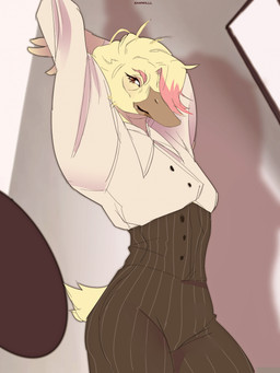 Rating: s
ID: 4172695
Date: 2023-07-15 17:49:14 -0400
Status: active
Score: 27
ambiguous_gender anatid anseriform anthro avian beak biped bird bottomwear clothed clothing collared_shirt curvy_figure digital_media_(artwork) duck eyebrows eyelashes fashion feathers hair half-closed_eyes hi_res high_pants modelling narrowed_eyes nea_(haerebilis) nonbinary_(lore) pinup pose runway_model samwilll shaded shirt slim small_waist smile solo stretching studio tail thick_thighs topwear wide_hips post #4172695