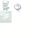 1:1 ambiguous_gender animated anthro art_progression art_time-lapse blue_body blue_eyes blue_sclera cosmic_background feet fluffy fur generation_5_pokemon long_playtime mammal mustelid nintendo no_sound oshawott otter pokemon pokemon_(species) shell smile snoiifoxxo solo speedpaint star tuft water webm white_body white_fur white_head