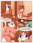 ageplay anthro brown_hair clean_diaper clothed clothing comic diaper diaper_fetish digital_media_(artwork) domestic_cat duo emily_(paddedulf) english_text felid feline felis female fur hair infantilism mammal paddedulf roleplay smile solo text white_body white_fur