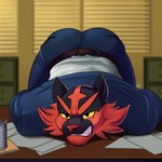 Rating: q
ID: 4998068
Date: 2024-08-20 09:14:08 -0400
Status: active
Score: 59
1:1 angry anthro ass_up bent_over_desk body_control butt clothed clothing generation_7_pokemon hi_res hoitfay incineroar looking_at_viewer male muscular nintendo office pencil_(object) pokemon pokemon_(species) solo suit uniform post #4998068