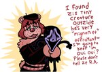 2023 accent anthro bear beret blarf022 blarf_(blarf022) clothing comic dialogue english_text freckles french_accent french_text hat headgear headwear hi_res holding_character humanoid kinx_(blarf022) mammal sherry_bear_(blarf022) text