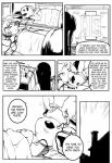 black_and_white comic eeveelution english_text espeon eudetenis eyes_closed female feral generation_2_pokemon hi_res human machine male mammal monochrome nintendo pinheadchains pokemon pokemon_(species) sleeping text translated