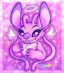 Rating: s
ID: 1327253
Date: 2017-09-11 17:36:22 -0400
Status: active
Score: 17
2017 4_fingers abstract_background alien angel_(lilo_and_stitch) antennae_(anatomy) bokeh border bust_portrait cheek_tuft chest_markings chest_tuft claws disney dolcisprinkles ears_up experiment_(lilo_and_stitch) eyelashes facial_tuft fangs feathered_wings feathers female fingers halo heart_eyes heart_symbol hi_res lilo_and_stitch looking_at_viewer markings outline pink_border pink_claws pink_theme portrait purple_eyes purple_nose purple_tongue signature solo sparkles star star_eyes teeth tongue tuft watermark wings y2k_(graphic_design) year post #1327253