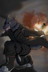 Rating: e
ID: 4470932
Date: 2023-12-13 20:13:11 -0500
Status: active
Score: 21
2022 2:3 absurd_res alon_e_wolf_(shelter) angry anthro archived_source artist_name black_body black_bottomwear black_clothing black_fur black_pants black_shirt black_topwear black_trenchcoat blade boots bottomwear buckle burning_alive canid canine canis clothing cough crouching duo ears_back eye_patch eyewear faceless_character fight fighting_pose fire fluffy fluffy_tail footwear fur hi_res holding_knife holding_object human inside knife loidzhander male mammal molten_metal monotone_body monotone_fur motion_blur neck_tuft open_mouth pants pink_nose pivoted_ears pose red_eyes screaming shadow shelter_(visual_novel) shirt shoes smoke snarling tail teeth text tongue topwear tuft wolf zipper post #4470932