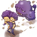 1:1 afro alternate_species cosplay fangs floating generation_1_pokemon group hair hitec human humanized male mammal moemon nintendo not_furry pokemon pokemon_(species) purple_hair simple_background smoke teeth weezing white_background