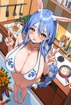 Rating: q
ID: 5400103
Date: 2025-02-26 22:40:48 -0500
Status: active
Score: 46
2025 accessory animal_humanoid bacon big_breasts bikini blue_hair blush bow_ribbon braided_hair breasts bulging_breasts carrot circle_eyebrows clothing collarbone double_v_sign eyebrows eyelashes feet female food gesture glistening glistening_breasts hair hair_accessory hair_bow hair_ribbon hand_gesture hi_res hololive huge_breasts humanoid inner_ear_fluff inside kitchen kitchen_spatula kitchen_utensils kntrs lagomorph lagomorph_humanoid leporid_humanoid looking_at_viewer mammal mammal_humanoid meat pekomama plant rabbit_humanoid red_eyes ribbons solo spatula swimwear tools tuft two-piece_swimsuit v_sign vegetable vtuber white_hair post #5400103