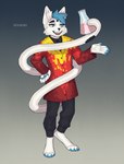 Rating: s
ID: 5112521
Date: 2024-10-13 16:12:30 -0400
Status: active
Score: 4
4_toes 5_fingers anthro artist_name barefoot biped black_bottomwear black_clothing black_eyebrows black_nose black_pants black_shirt black_topwear blue_claws blue_eyes blue_hair blue_pawpads bottomwear cheek_tuft claws clothed clothed_anthro clothed_male clothing container erlenmeyer_flask eyebrows facial_tuft feet felid feline finger_claws fingerpads fingers front_view full-length_portrait fur glass glass_container gradient_background grey_background hair hand_on_hip hand_on_own_hip hi_res inner_ear_fluff jacket laboratory_equipment laboratory_glassware long_tail male male_anthro mammal multicolored_clothing multicolored_jacket multicolored_topwear open_mouth open_smile pants pawpads portrait prehensile_tail pupils red_clothing red_jacket red_topwear rexwind scientific_instrument shirt simple_background small_pupils smile solo standing tail teeth text toe_claws toes topwear tuft white_body white_fur white_inner_ear_fluff white_sclera white_tuft yellow_clothing yellow_jacket_(clothing) yellow_topwear post #5112521