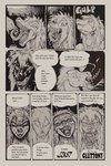 anthro comic demon dialogue english_text equid equine eyebrows eyes_closed fangs female hair hi_res horizontal_pupils horn horse key male mammal mariano mephitid monochrome open_mouth open_smile paco_(mariano) pupils skunk slit_pupils smile solo sonya_(keyblademark) speech_bubble teeth text tongue tongue_out traditional_media_(artwork)