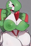 big_breasts blush bodily_fluids breasts censored censored_genitalia censored_pussy female gardevoir generation_3_pokemon genitals grey_background hair hair_over_eye huge_breasts humanoid humanoid_pointy_ears nintendo nipple_outline not_furry pokemon pokemon_(species) pussy pussy_floss simple_background solo sweat uenositasayuu